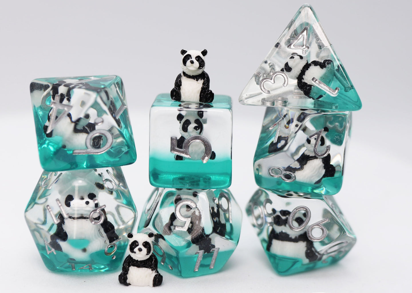 Panda on Water RPG Dice Set - Bards & Cards