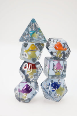 Whimsical Mushrooms RPG Dice Set - Bards & Cards