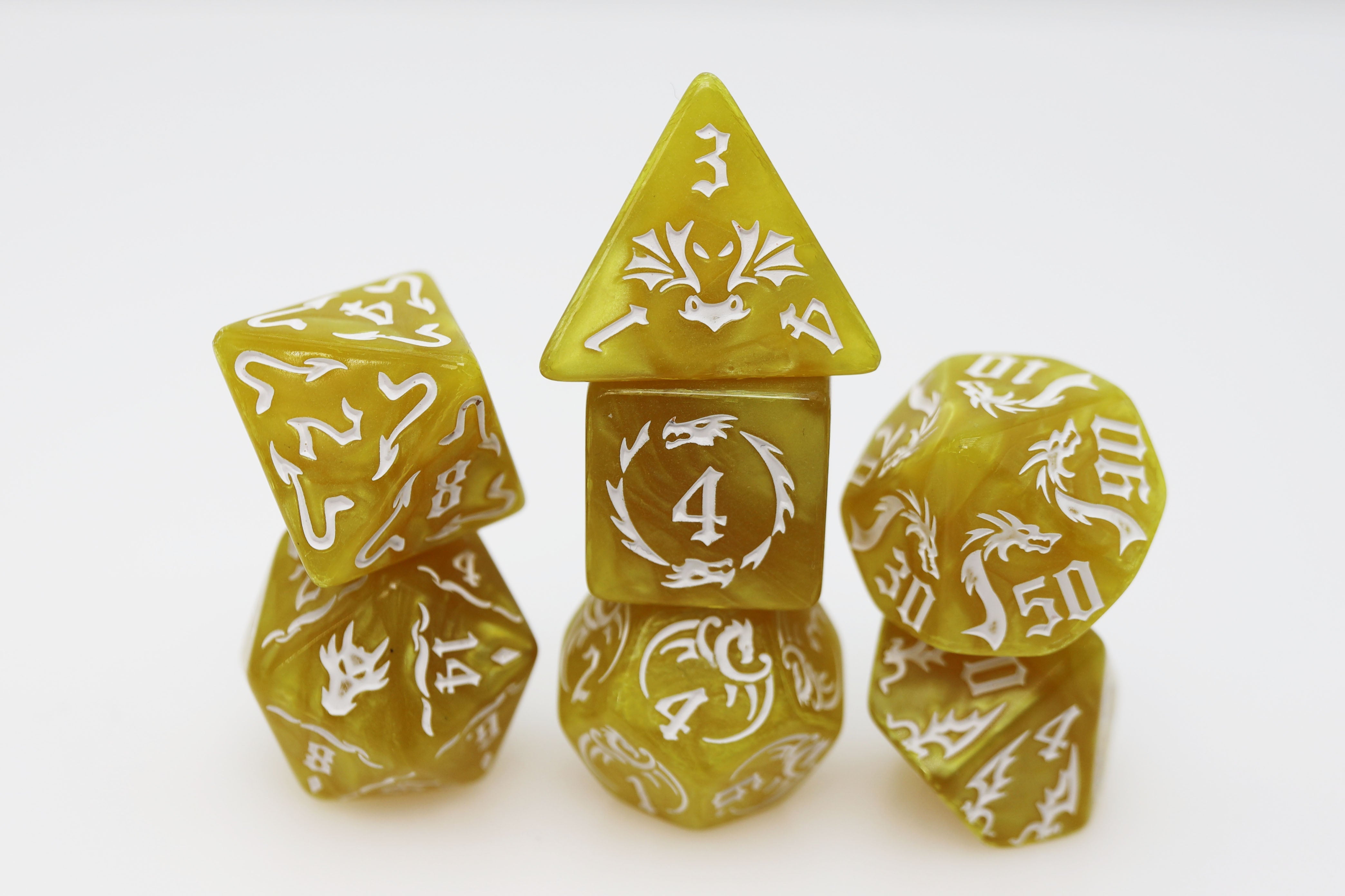 Drake's Flight: Lightning RPG Dice Set - Bards & Cards