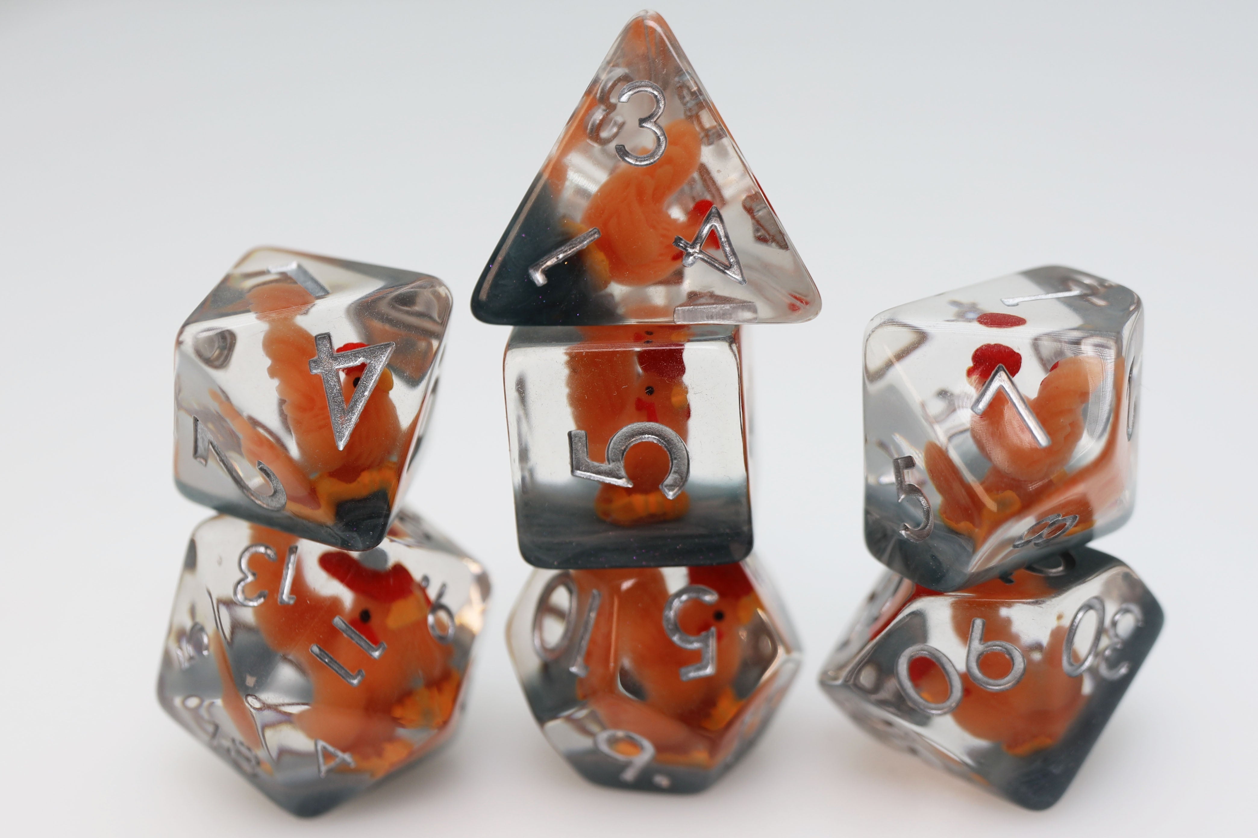 Crowing Rooster RPG Dice Set - Bards & Cards