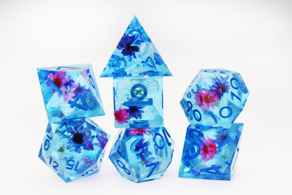Sharp Edge RPG Dice Set - Spring Showers - Bards & Cards