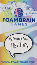 Foam Brain Games - Pronoun Speech Bubble Pins - Bards & Cards