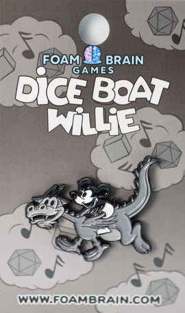 Dice Boat Willie Enamel Pin - Bards & Cards