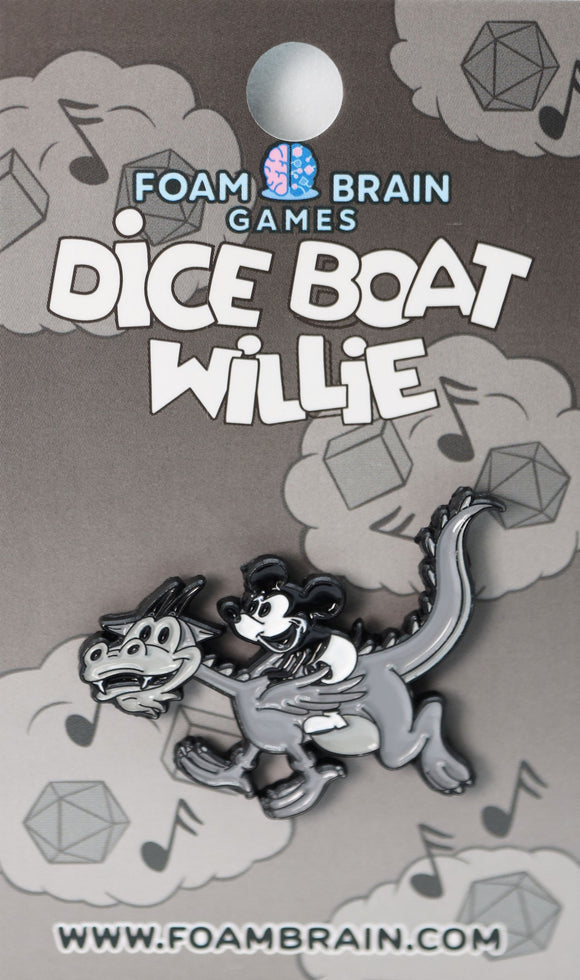 Dice Boat Willie Enamel Pin - Bards & Cards