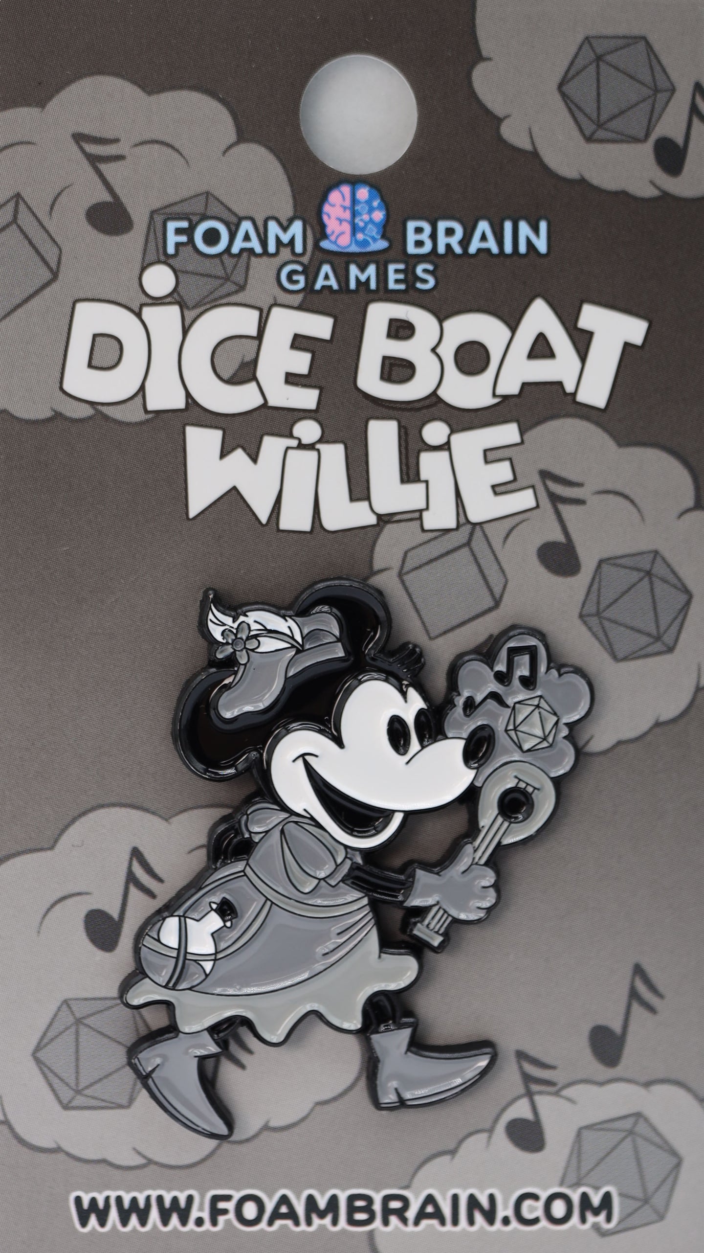 Dice Boat Willie Enamel Pin - Bards & Cards