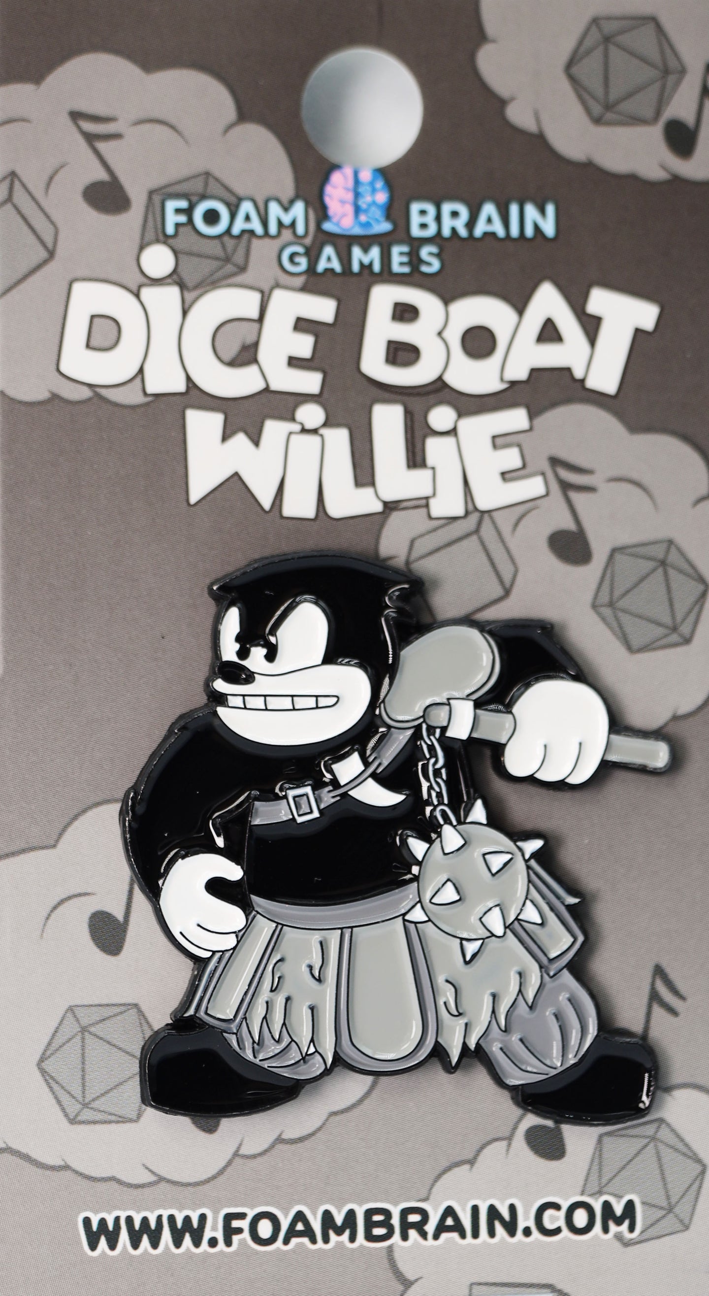 Dice Boat Willie Enamel Pin - Bards & Cards