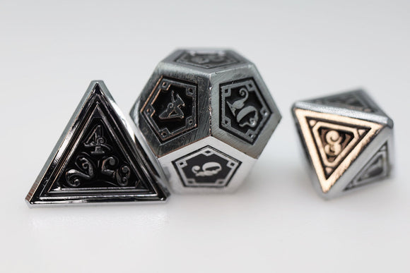 Alchemist Metals: Necrotic - Metal RPG Dice Set - Bards & Cards
