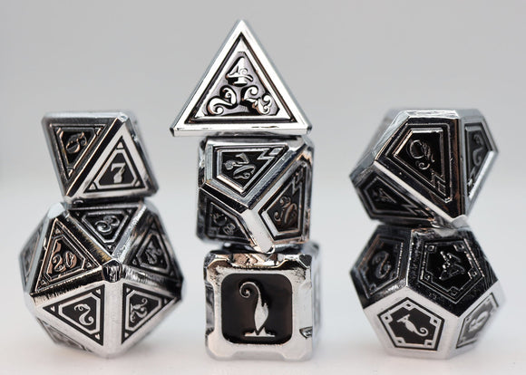 Alchemist Metals: Necrotic - Metal RPG Dice Set - Bards & Cards