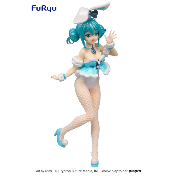 FuRyu: BiCute Bunnies - Hatsune Miku White Rabbit (Pearl Color Ver.) Figure - Bards & Cards