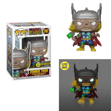 Funko POP! Marvel Zombies - Zombie Thor (Glow in the Dark) Vinyl Figure Entertainment Earth Exclusive - Bards & Cards