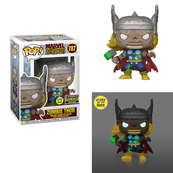 Funko POP! Marvel Zombies - Zombie Thor (Glow in the Dark) Vinyl Figure Entertainment Earth Exclusive - Bards & Cards