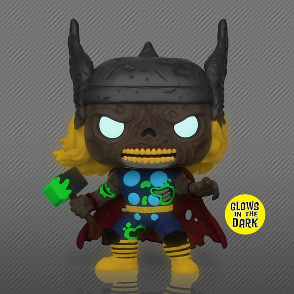 Funko POP! Marvel Zombies - Zombie Thor (Glow in the Dark) Vinyl Figure Entertainment Earth Exclusive - Bards & Cards