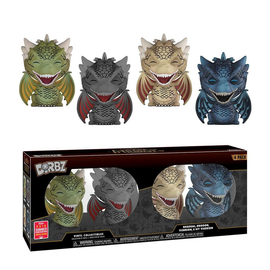 Funko Dorbz: Game of Thrones - Rhaegal, Drogon, Viserion, and Icy Viserion 4-Pack Vinyl Figure 2018 Summer Convention Exclusive - Bards & Cards