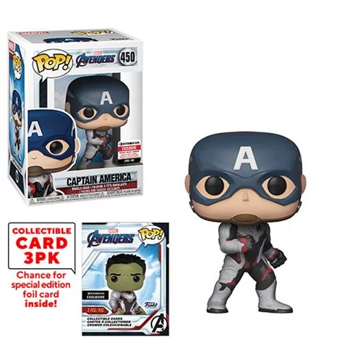 Funko POP! Avengers: Endgame - Captain America with Collector Cards #450 - Entertainment Earth Exclusive (NOT 100% MINT) - Bards & Cards