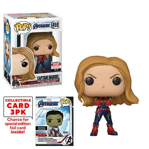 Funko POP! Avengers: Endgame - Captain Marvel with Collector Cards #459 - Entertainment Earth Exclusive (NOT 100% MINT)