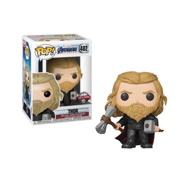 Funko POP! Avengers: Endgame - Thor with Mjolnir and Stormbreaker Vinyl Figure #482 Special Edition Exclusive - Bards & Cards