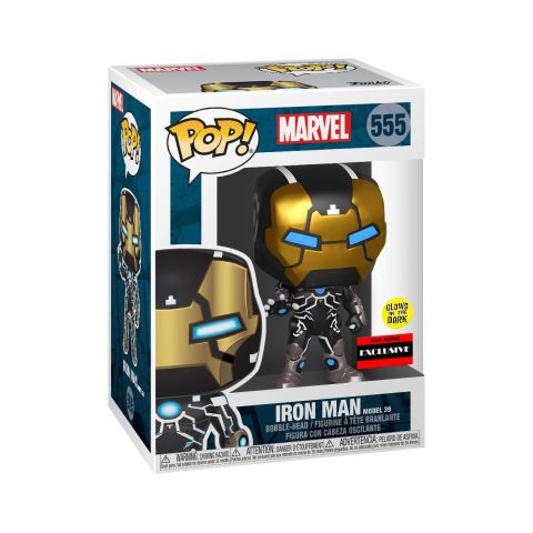 Funko POP! Marvel 80th - Iron Man Model 39 (Glow In The Dark) Vinyl Figure #555 AAA Anime Exclusive [READ DESCRIPTION] - Bards & Cards
