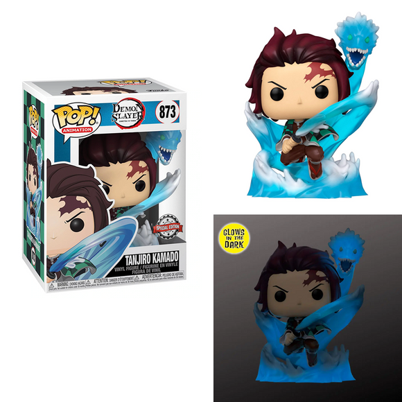 Funko POP! Demon Slayer: Kimetsu no Yaiba - Tanjiro Kamado (Water Breathing) GITD Vinyl Figure #867 Special Edition Exclusive - Bards & Cards