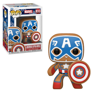 Funko POP! Marvel Holiday - Gingerbread Captain America Vinyl Figure #933 - Bards & Cards
