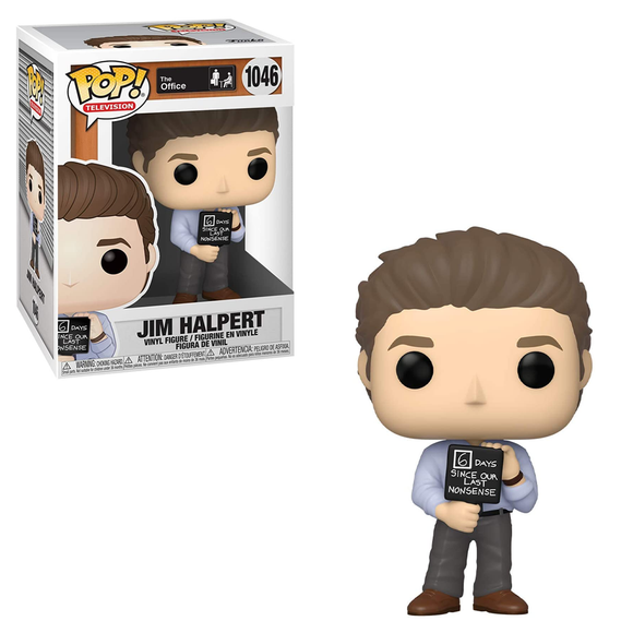 Funko POP! The Office - Jim with Nonsense Sign Vinyl Figure #1046 - Bards & Cards