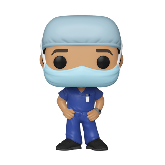Funko POP! Heroes: Front Line Workers - Male (Blue Scrub) Vinyl Figure - Bards & Cards