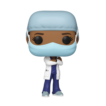 Funko POP! Heroes: Front Line Workers - Female (Blue Scrub with Coat) Vinyl Figure - Bards & Cards
