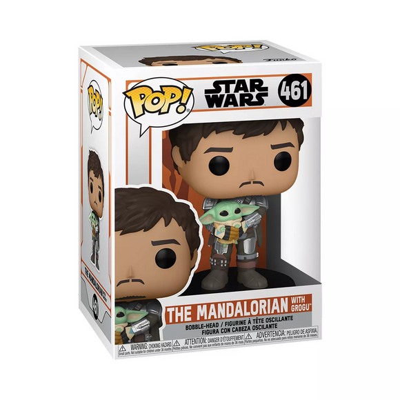 Funko POP! Star Wars: The Mandalorian - The Mandalorian with Grogu Vinyl Figure #461 - Bards & Cards