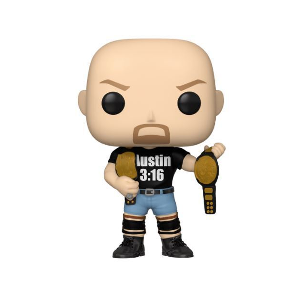 Funko POP! WWE - "Stone Cold" Steve Austin with Two Belts (Metallic) Vinyl Figure #89 Special Edition Exclusive - 0