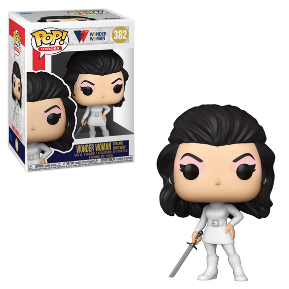 Funko POP! Wonder Woman 80th - Wonder Woman (Ultra Mod Secret Agent 1968) Vinyl Figure #382 - Bards & Cards