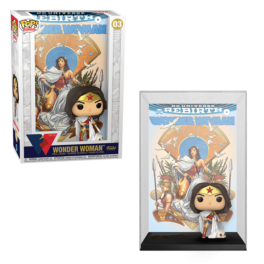 [PRE-ORDER] Funko POP! Comic Cover: Wonder Woman 80th - Wonder Woman (Rebirth) On Throne Vinyl Figure #3