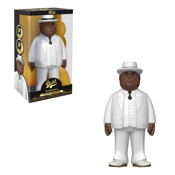 Funko Vinyl GOLD: Music - Biggie Smalls (White Suit) 12-Inch Vinyl Figure - Bards & Cards