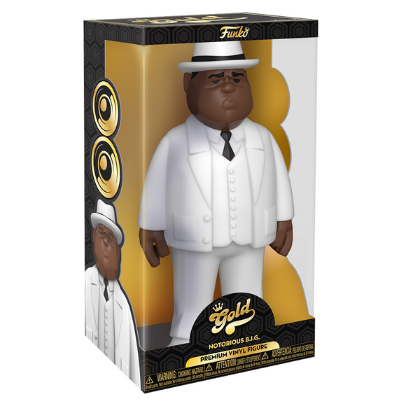 Funko Vinyl GOLD: Music - Biggie Smalls (White Suit) 12-Inch Vinyl Figure - Bards & Cards