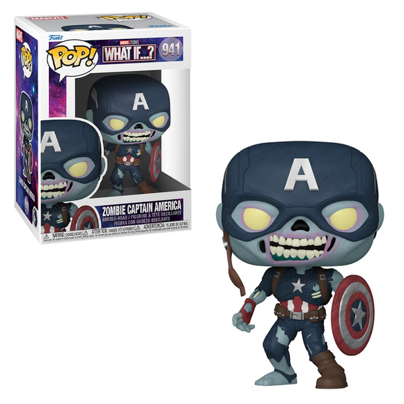 Funko POP! Marvel: What If - Zombie Captain America Vinyl Figure #941 - Bards & Cards