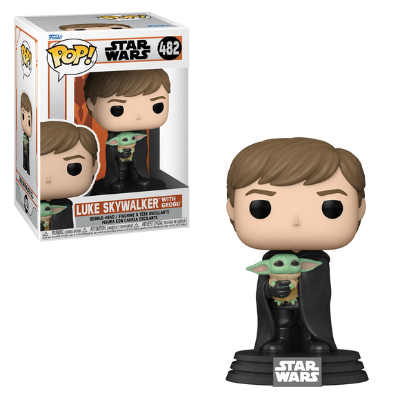 Funko POP! Star Wars: The Mandalorian - Luke Skywalker with Grogu Vinyl Figure #482 - Bards & Cards