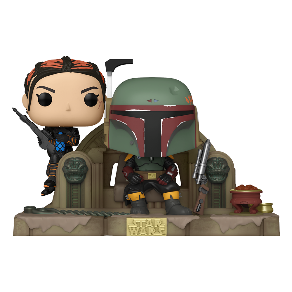 Funko POP! Moment: Star Wars: The Mandalorian - Boba Fett and Fennec Shand on Throne Vinyl Figure #486