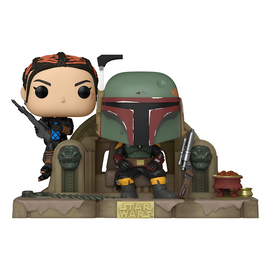 Funko POP! Moment: Star Wars: The Mandalorian - Boba Fett and Fennec Shand on Throne Vinyl Figure #486 - Bards & Cards