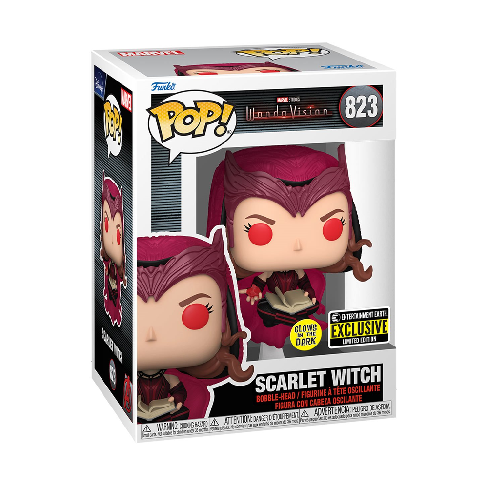 Funko POP! WandaVision - Scarlet Witch (Glow in the Dark) Vinyl Figure #823 Entertainment Earth Exclusive [READ DESCRIPTION] - Bards & Cards