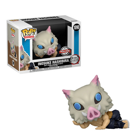 Funko POP! Demon Slayer: Kimetsu no Yaiba - Inosuke Hashibira Lounging in Mask Vinyl Figure #1080 Special Edition Exclusive - Bards & Cards