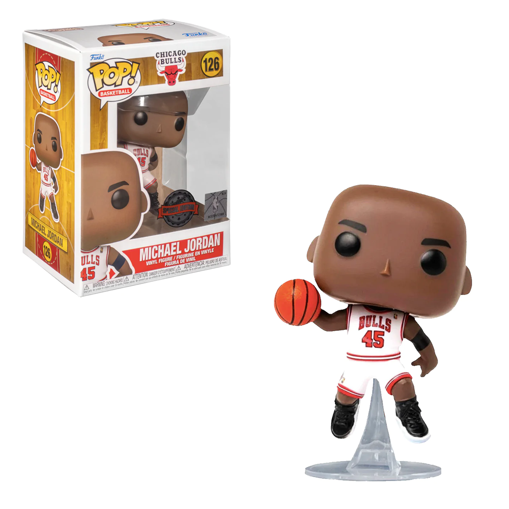 Funko POP! NBA: Chicago Bulls - Michael Jordan (White Jersey) Vinyl Figure #126 Special Edition Exclusive