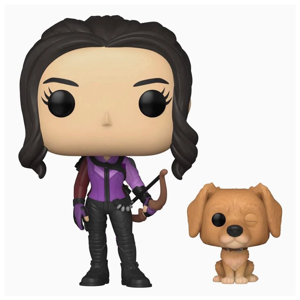 Funko POP! Marvel: Hawkeye - Kate Bishop with Lucky the Pizza Dog Vinyl Figure #1212 - 0