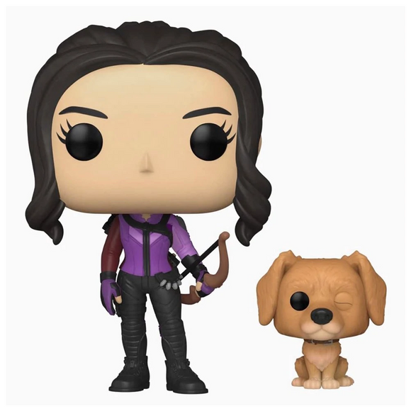 Funko POP! Marvel: Hawkeye - Kate Bishop with Lucky the Pizza Dog Vinyl Figure #1212 - Bards & Cards