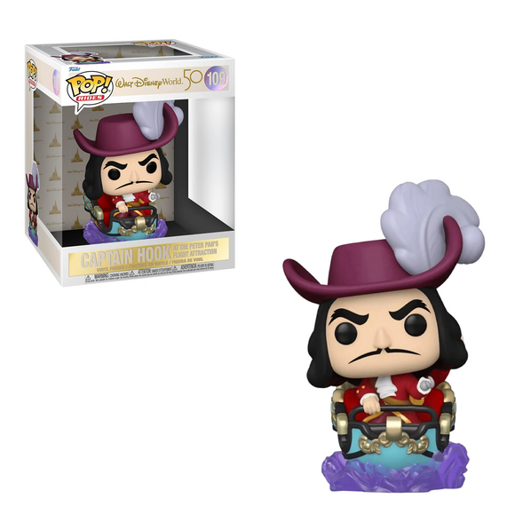 Funko POP! Ride: Walt Disney World 50th - Captain Hook on Peter Pan's Flight Attraction Vinyl Figure #109 - Bards & Cards