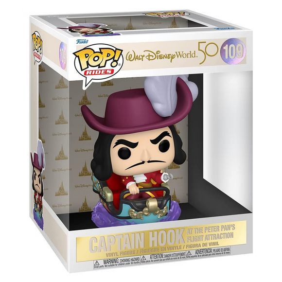 Funko POP! Ride: Walt Disney World 50th - Captain Hook on Peter Pan's Flight Attraction Vinyl Figure #109 - Bards & Cards