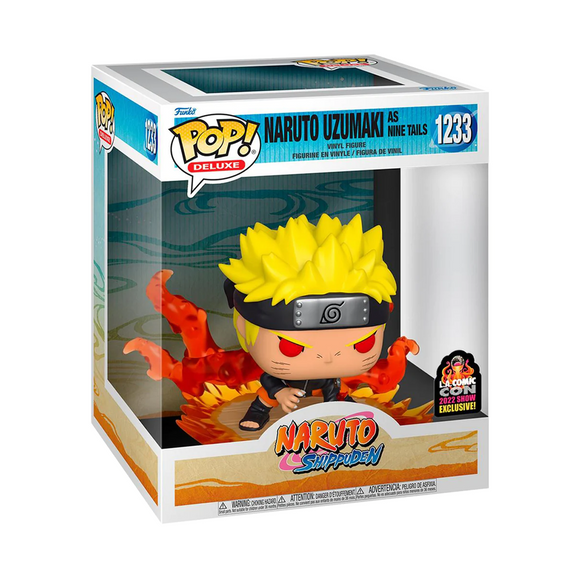 Funko POP! Deluxe: Naruto Shippuden - Naruto Uzumaki as Nine Tails Vinyl Figure #1233 LA Comic Con 2022 Share Exclusive - Bards & Cards