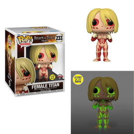 Funko POP! Deluxe: Attack on Titan - Female Titan (Glow in the Dark) 6-Inch Vinyl Figure #233 Special Edition Exclusive - Bards & Cards