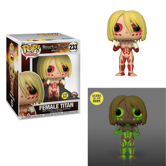 Funko POP! Deluxe: Attack on Titan - Female Titan (Glow in the Dark) 6-Inch Vinyl Figure #233 Special Edition Exclusive - Bards & Cards