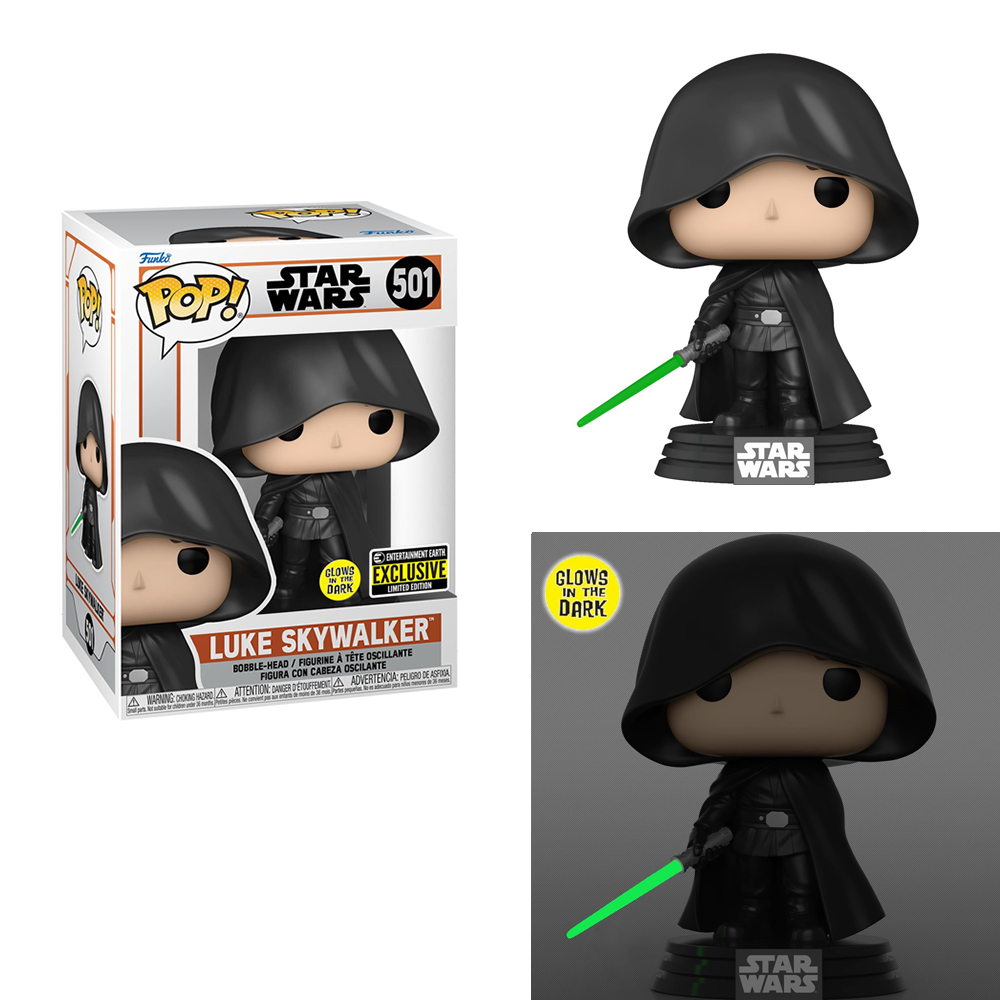 Funko POP! Star Wars: The Mandalorian - Luke Skywalker (Glow in the Dark) Vinyl Figure #501 Entertainment Earth Exclusive [READ DESCRIPTION]