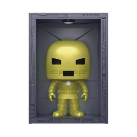 Funko POP! Deluxe: Marvel Hall of Armor - Iron Man (Model 1: Golden Armor) Vinyl Figure #1035 Previews Exclusive (PX) - Bards & Cards