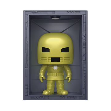 Funko POP! Deluxe: Marvel Hall of Armor - Iron Man (Model 1: Golden Armor) Vinyl Figure #1035 Previews Exclusive (PX) - Bards & Cards