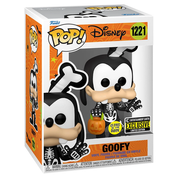 Funko POP! Disney - Skeleton Goofy (Glow in the Dark) Vinyl Figure #1221 Entertainment Earth Exclusive - Bards & Cards